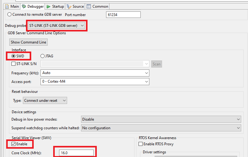 Debug Configuration